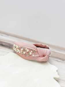 Prep Obsessed Wholesale - Pearl & Rhinestone Top Knot Headbands