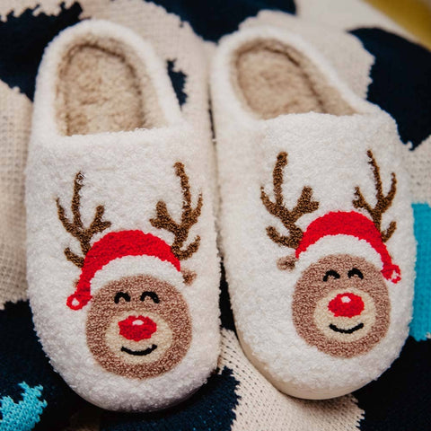 Reindeer Red Nose Slippers