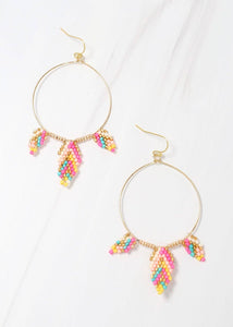 Caroline Hill - Birdie Beaded Drop Earring MULTI