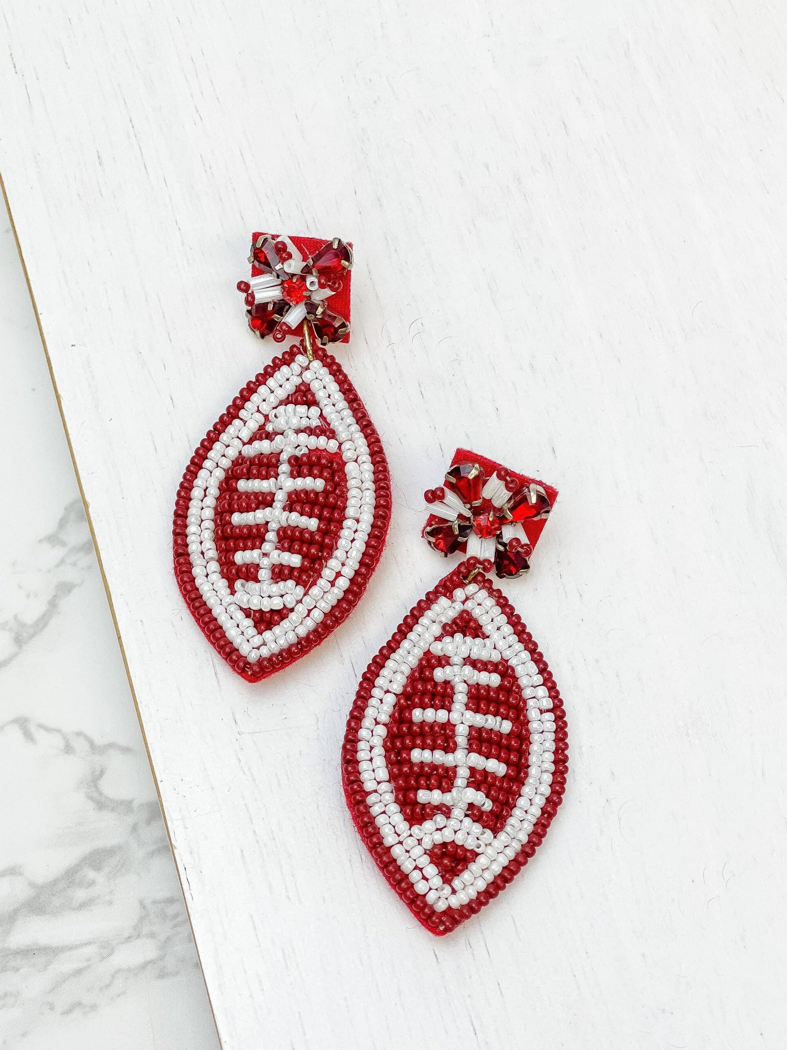 Prep Obsessed Wholesale - Glitzy Post Football Dangle Earrings