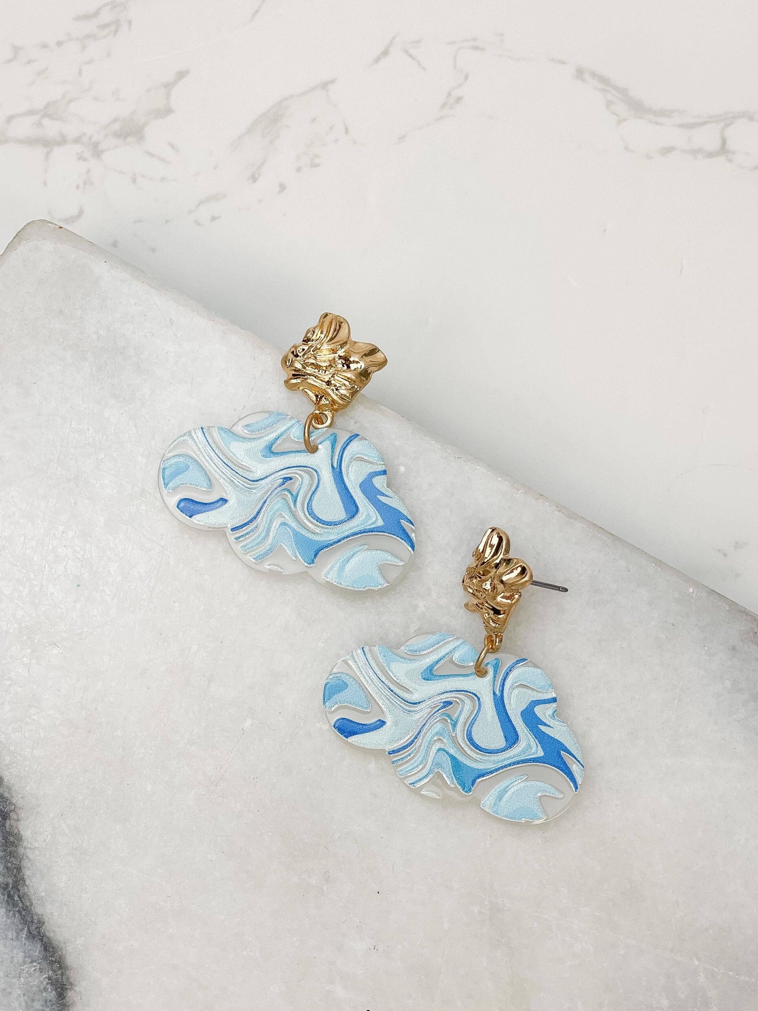 Prep Obsessed Wholesale - Marbled Cloud Dangle Earrings