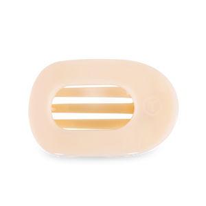 TELETIES - Almond Beige Medium Flat Round Clip