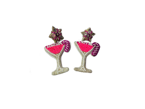 Candy Cane Christmas Drink Earrings