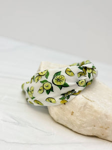 Prep Obsessed Wholesale - Lemon Printed Top Knot Headbands