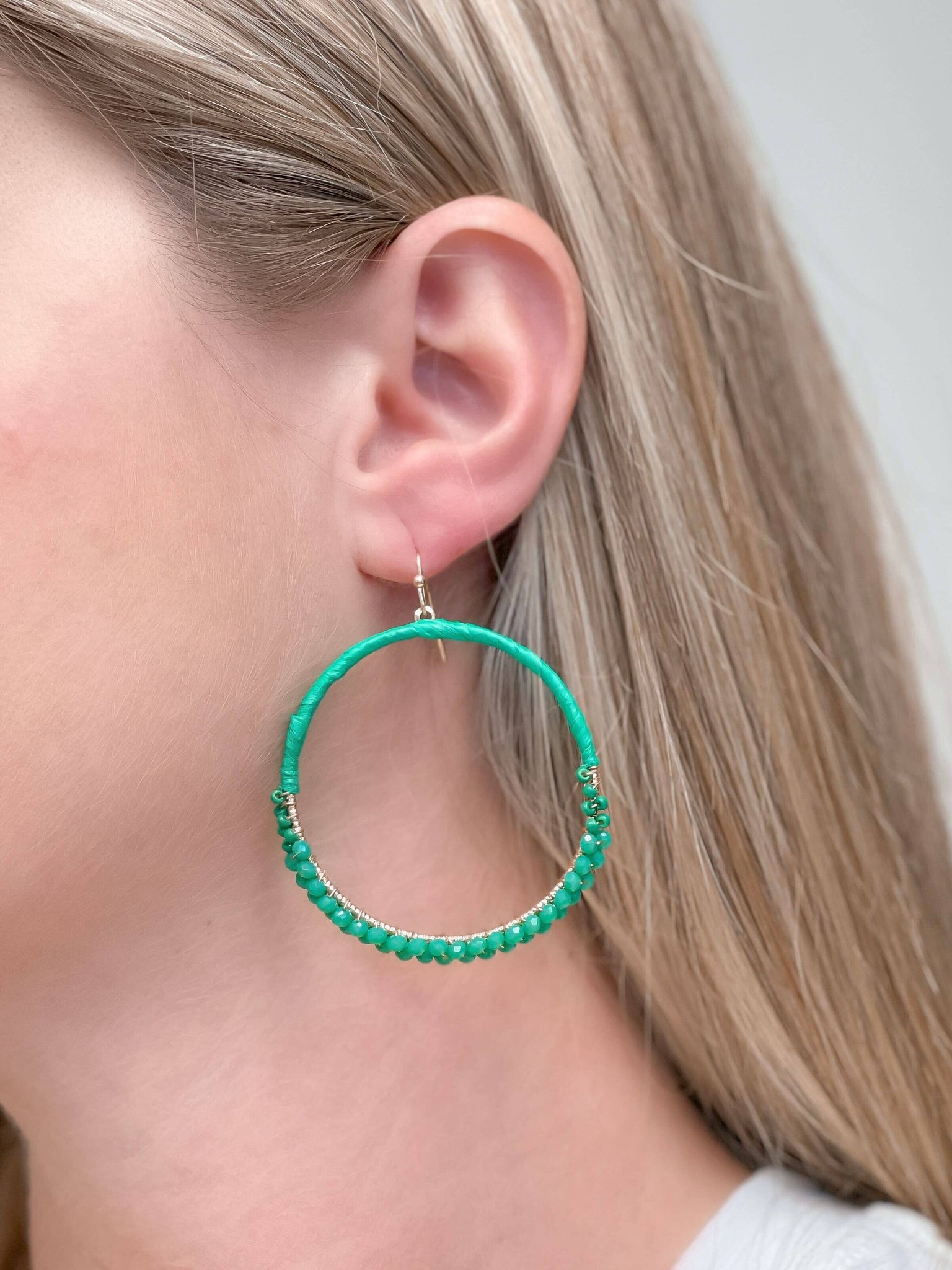 Prep Obsessed Wholesale - Skinny Open Beaded Dangle Earrings